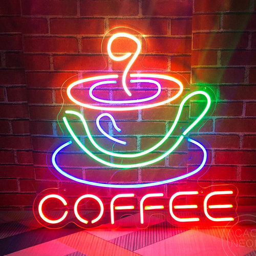 咖啡霓虹灯COFFEE招牌装饰灯字母造型灯餐厅广告标志跨境商家
