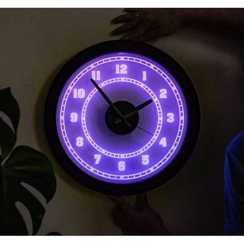 跨镜热卖 wall clock with led light 创意时钟led灯装饰挂钟夜灯