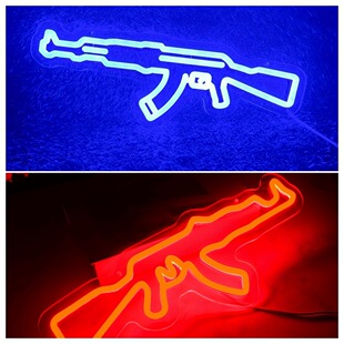 LED真人打枪模拟玩具绝地求生穿越火线射击店发光灯牌霓虹灯