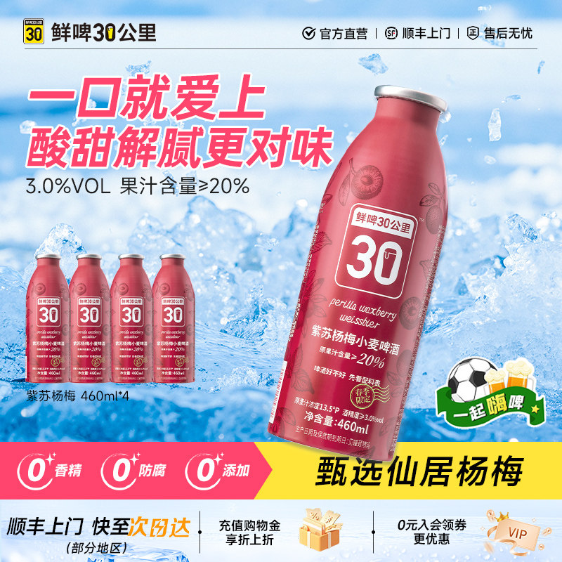 鲜啤30公里精酿果啤鲜爽紫苏杨梅啤酒微醺仙居看球伴侣球赛聚会