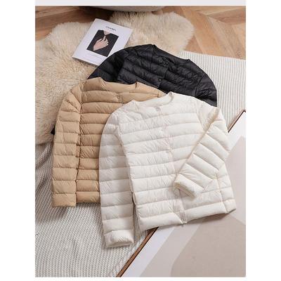 三星95白鹅绒！轻薄羽绒服女保暖内搭修身加厚羽绒内胆无领外套冬