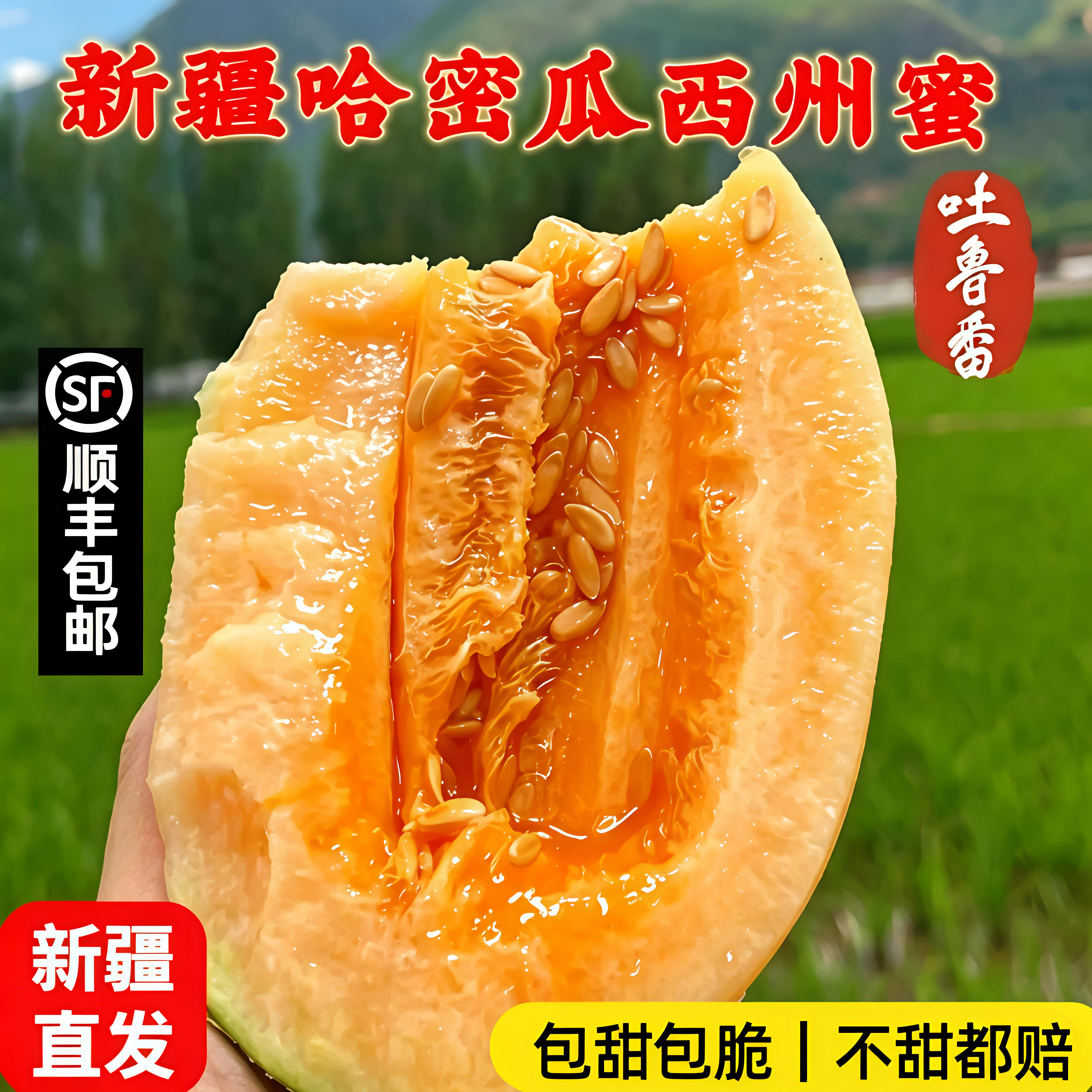 新疆哈密瓜脆甜多汁，吐鲁番西周密当季【新疆直发顺丰包邮】