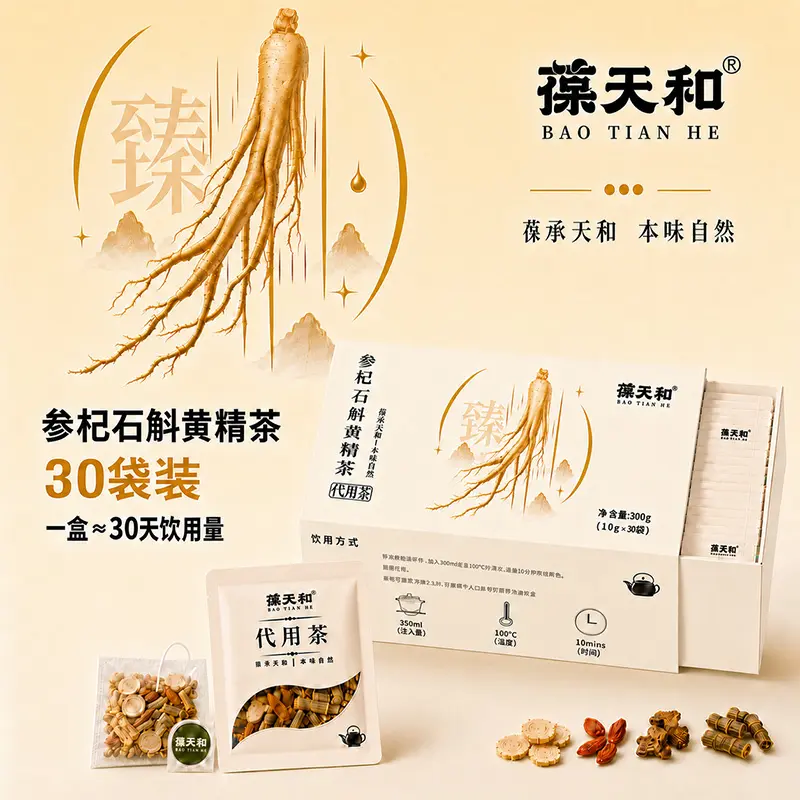 正品葆天和参杞石斛黄精茶杜仲雄花精选道地无硫食材官方旗舰店