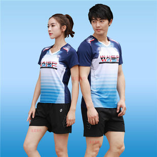 速干男女夏羽毛球服套装短袖训练服透气印字排球服运动服乒乓球衣