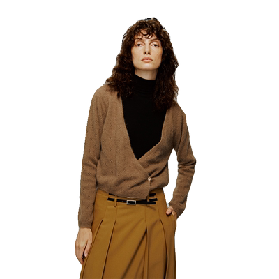 小H型短版镂空针织开衫