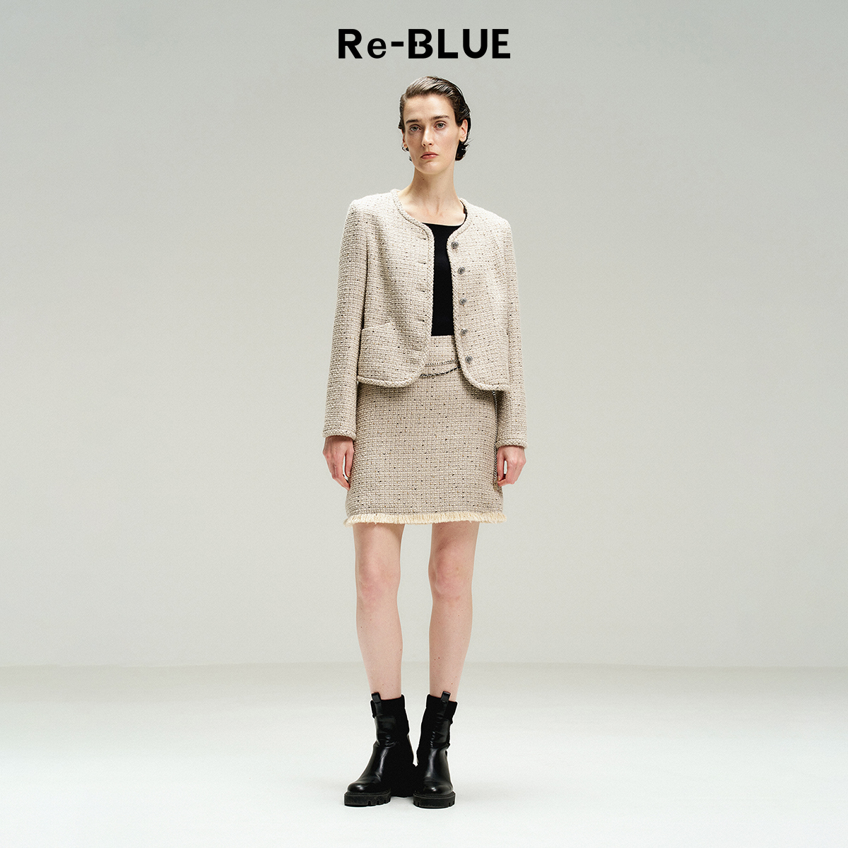 精致优雅金丝含羊毛小香风外套