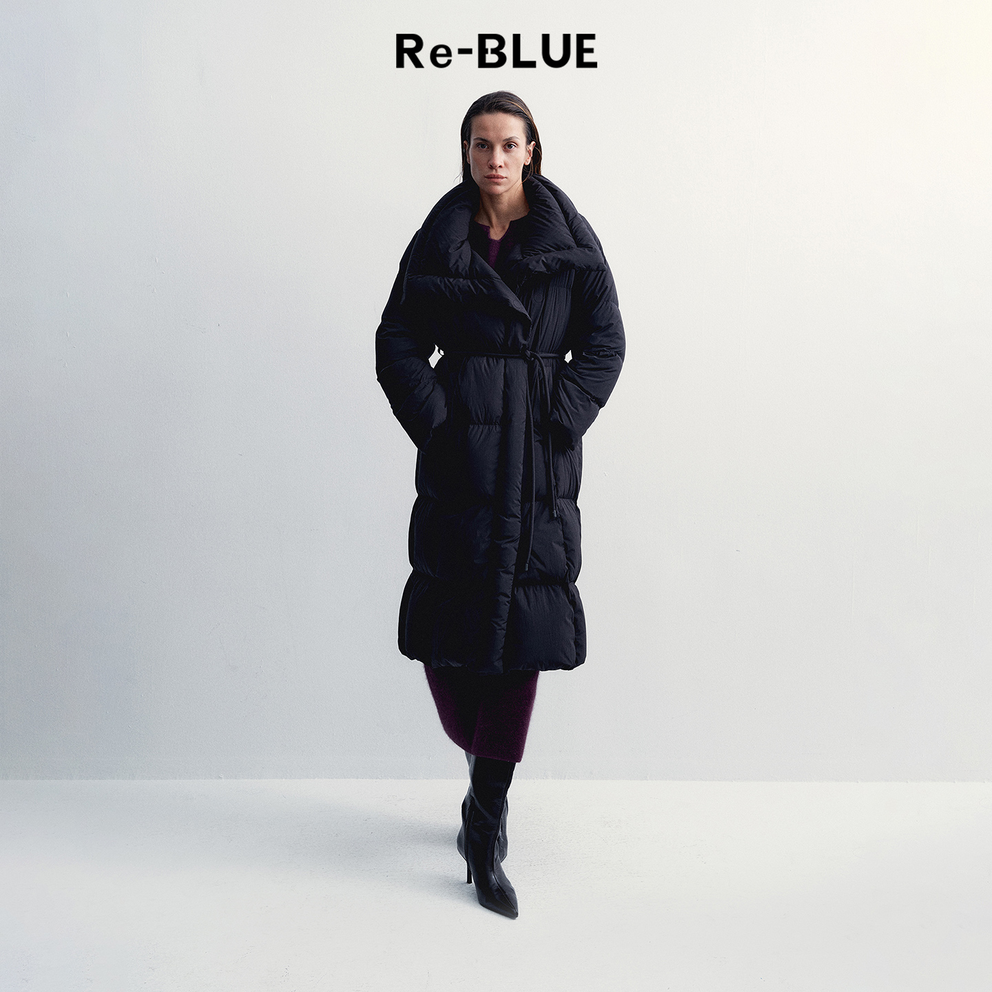 Re-BLUE90白鹅绒长款羽绒服外套