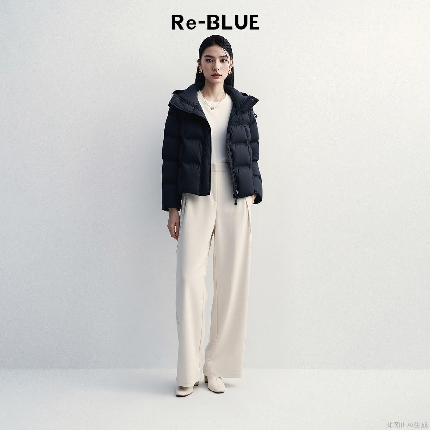 Re-BLUE轻奢优雅女装百搭连帽短款白鸭绒羽绒服外套,女装/女士精品,羽绒服,淘宝优惠券,粉丝福利购,淘宝优惠卷