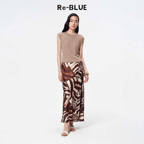 Re-BLUE轻奢精致小包袖针织上衣