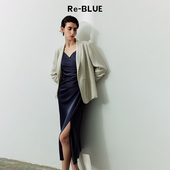 外套 盘扣醋酸仿麻西装 BLUE轻奢优雅女装 轻中式