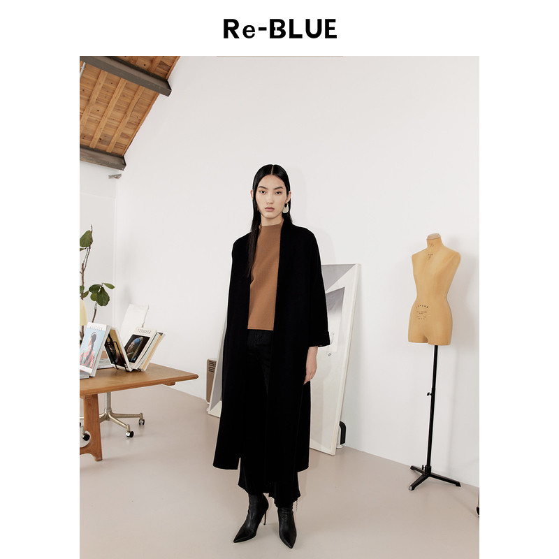 垂感宽松毛衣外套Re-BLUE