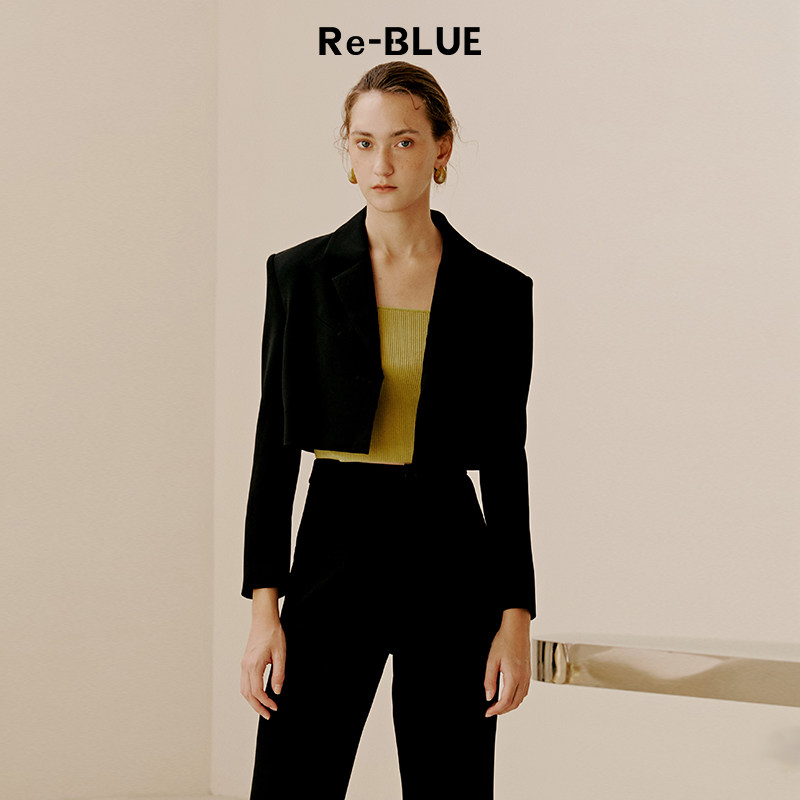 Re-BLUE轻奢优雅女装垫肩廓形感短西装外套,女装/女士精品,西装,淘宝优惠券,粉丝福利购,淘宝优惠卷