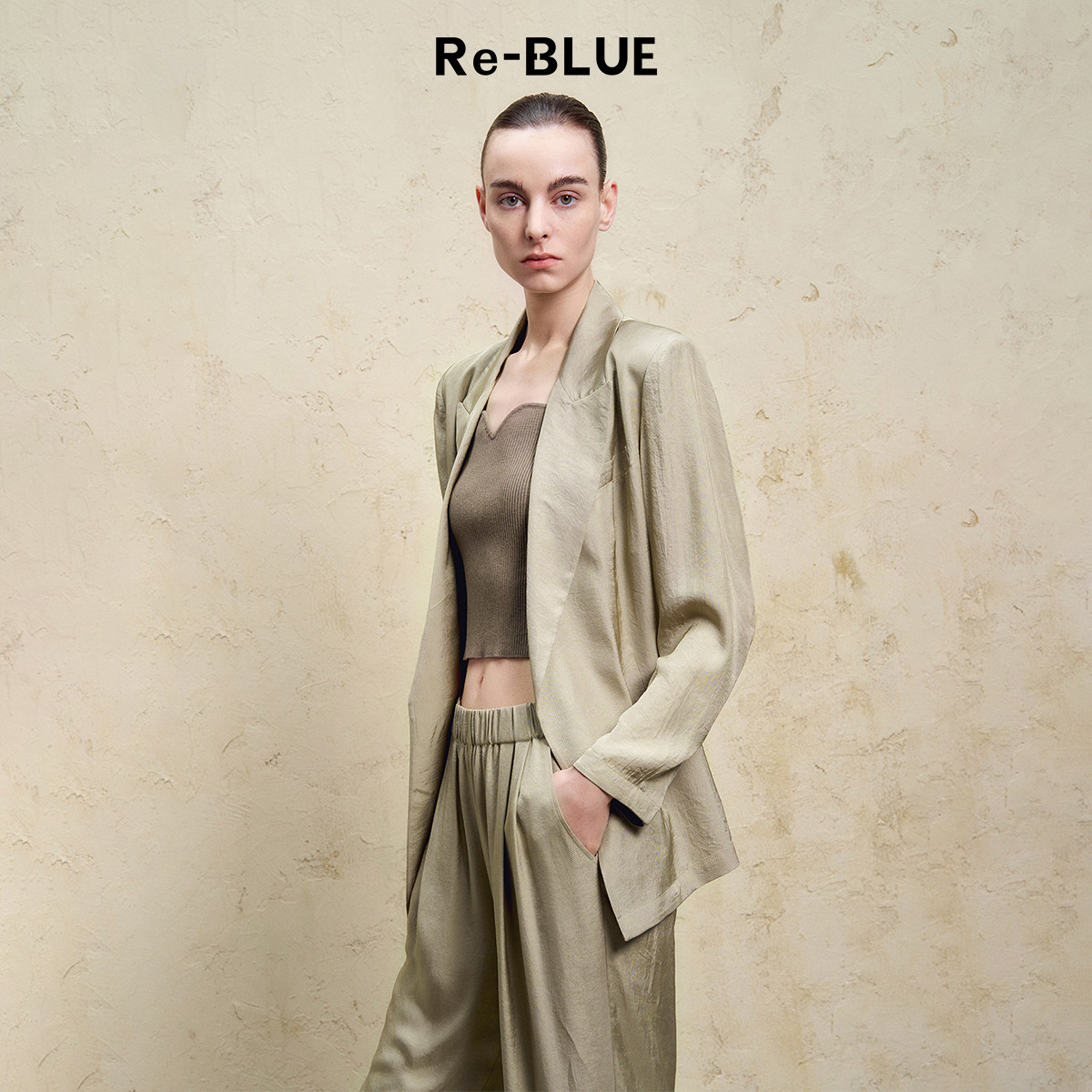 Re-BLUE轻奢优雅女装通勤自然腰带款醋酸西装外套,女装/女士精品,西装,淘宝优惠券,粉丝福利购,淘宝优惠卷