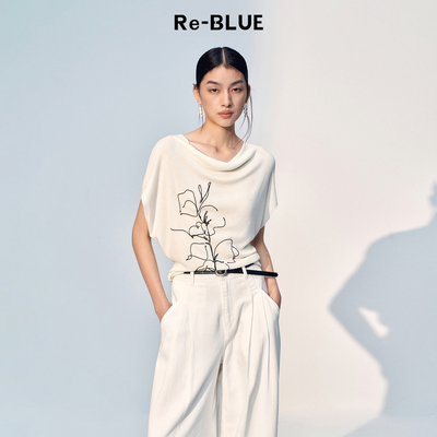 Re-BLUE立体绣莱赛尔针织小上衣