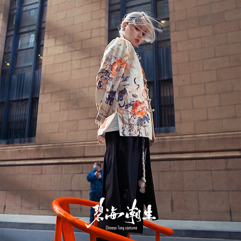 碧海潮生百鸟朝凤中式唐装