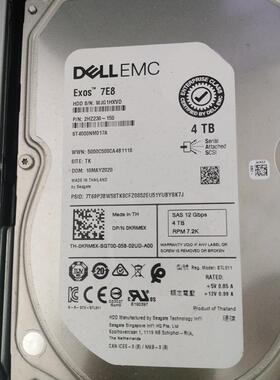 4T 0KRM6X  ST4000NM017A  4TB 12G SAS ,原装拆机服务器硬盘