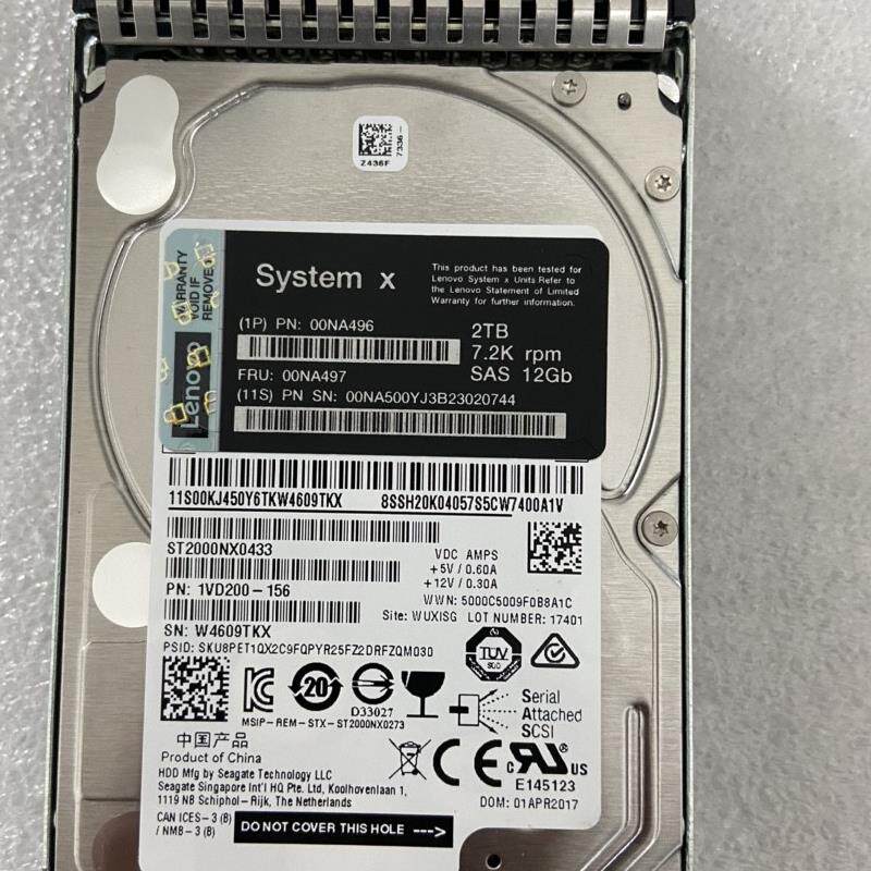 / 00NA497 00NA496 00NA500 2T SAS 12G 2.5寸硬盘原装