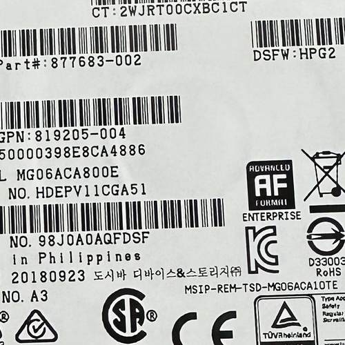 / 819203-B21 8TB 12G SATA 3.5 7.2K 硬盘 820033-001拆机