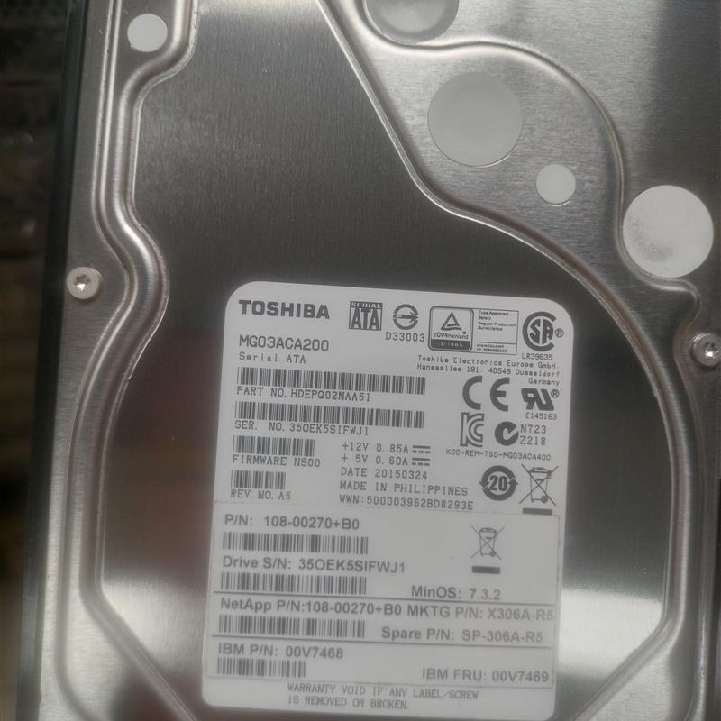 Netapp 2T X306A-R5 SP-306A-R5 00V7468 00V7469 原装存储硬盘