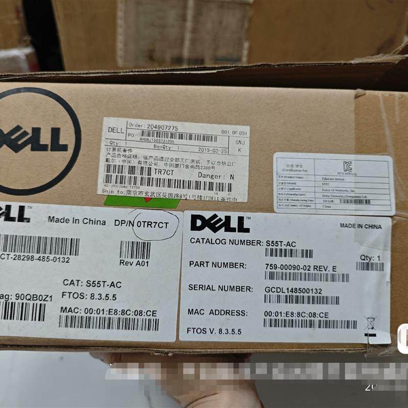 戴尔DELL Force10 S55T-AC万兆交换机48口千兆+4SFP +2口万兆光口