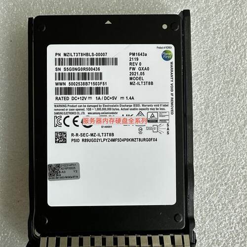 PM1643A 3.84T 2.5 SAS MZILT3T8HBLS-00007 固态硬盘 ssd