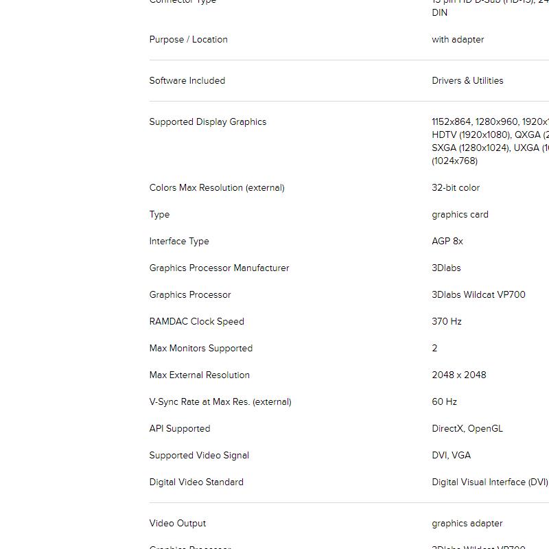 3DLABS VP760 WILDCAT AGP8X 54-000156  野猫 专业显卡