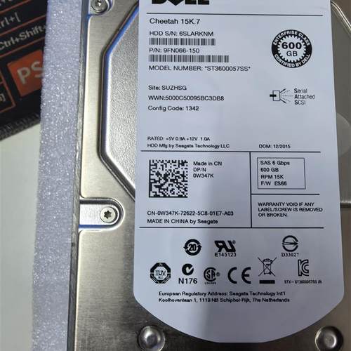 DELL ST3600057SS 600G/15K.7/SAS 0W347K   原厂正品