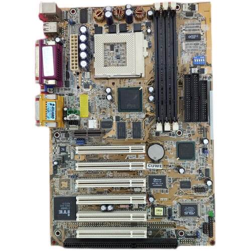 华硕 CUWE 主板 带ISA插槽 因特尔810主板带6条PCI槽370 SD内存