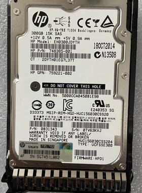 / 759208-B21 300G SAS 15K 12G 2.5 759546-001 原装硬盘