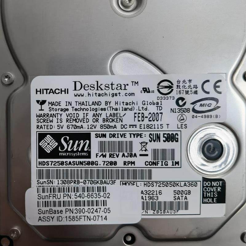SUN 500G 540-6635 390-0247 SATA转FC HDS725050KLA360 硬盘