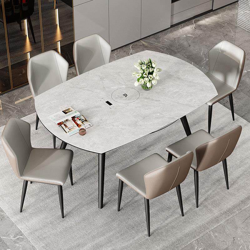 岩板餐桌轻奢实木可伸缩折叠电磁炉现代简约小户型功能圆桌家用,住宅家具,岩板餐桌,淘宝优惠券,粉丝福利购,淘宝优惠卷