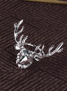 酒店餐具摆件餐巾扣样板房饰品桌面餐扣金色鹿头扣银色口布圈餐扣