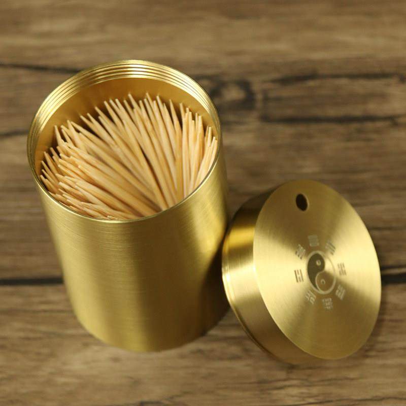 黄铜牙签筒广告定制logo轻奢牙签盒商用小创意高端新中式家用时尚,家居饰品,装饰摆件,淘宝优惠券,粉丝福利购,淘宝优惠卷