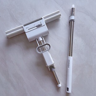 大卫拖把杆胶棉头M1M9p对折吸水胶棉海绵替换头加长M12拖把杆配件