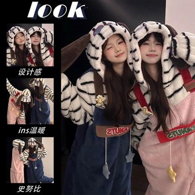 史努比珊瑚绒连体睡衣女秋冬季