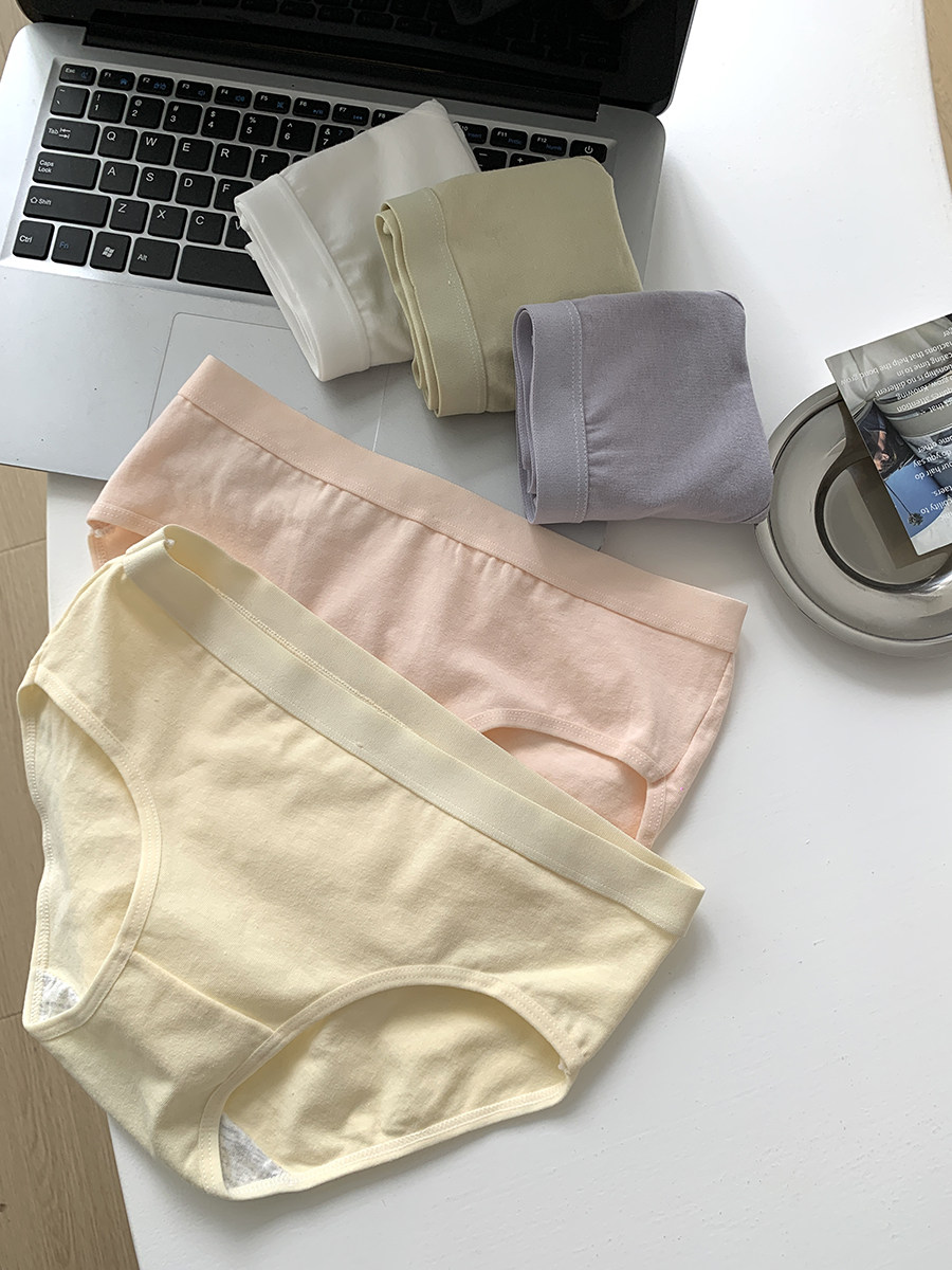 树懒少女简约纯色纯棉内裤中腰全棉抗菌裆柔软透气学生短裤三角裤,女士内衣/男士内衣/家居服,女三角裤,淘宝优惠券,粉丝福利购,淘宝优惠卷