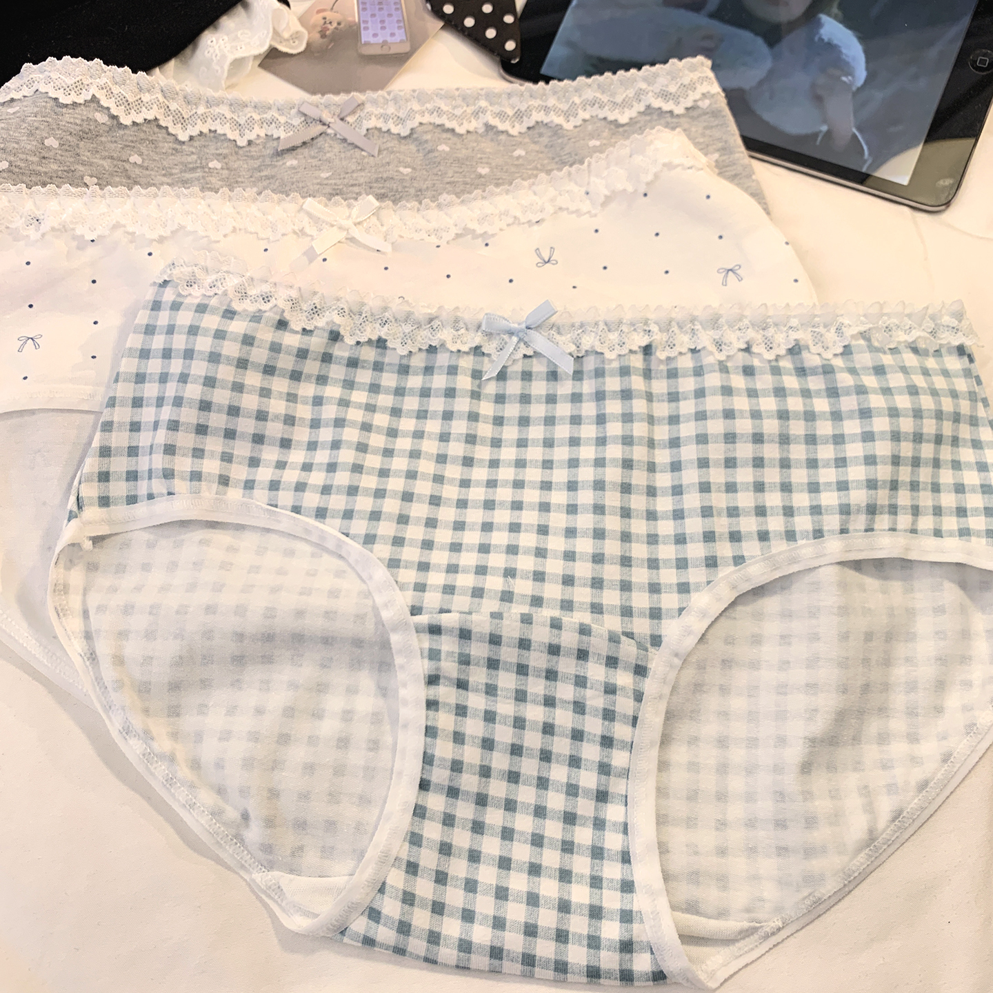 碎花纯棉抗菌三角裤女生学生中腰