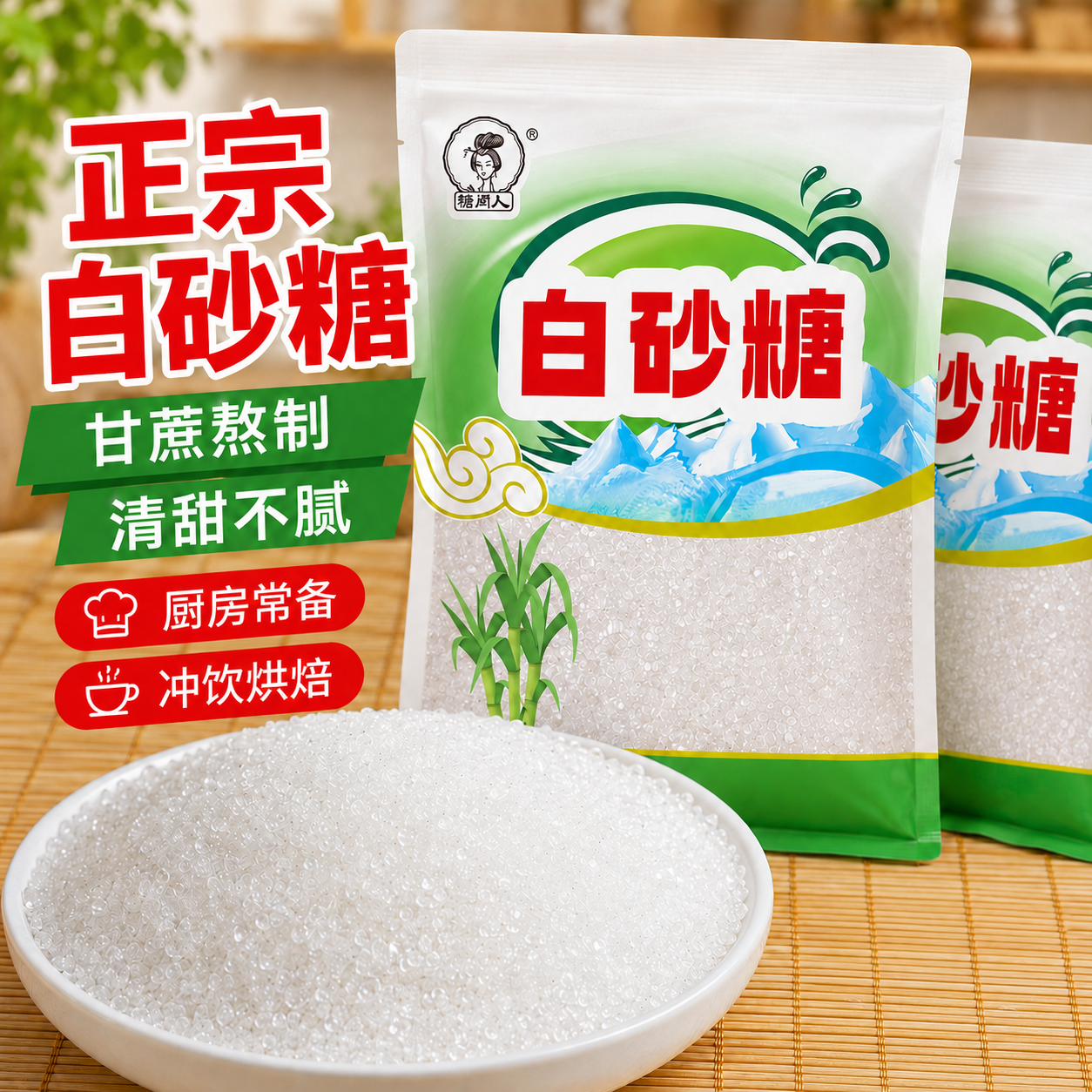 云南甘蔗白糖家用烘焙原料商用幼砂糖白沙糖做包子纯正蔗糖滇亨