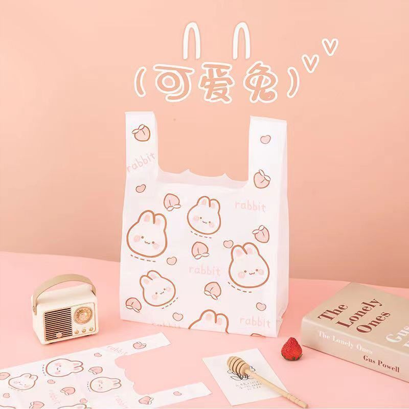 塑料袋ins风摆地摊打包袋子卡通外卖食品袋可爱车载垃圾袋背心式