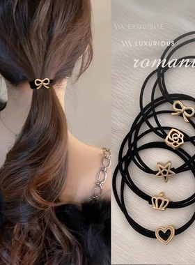 发绳皮筋女扎头头绳简约头发发圈头饰皮套新款黑色高端成人橡皮筋