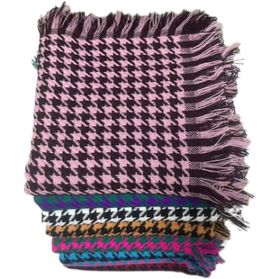 2025新款千鸟格方巾农村老人包头防风头巾老式围巾网红四季通用款