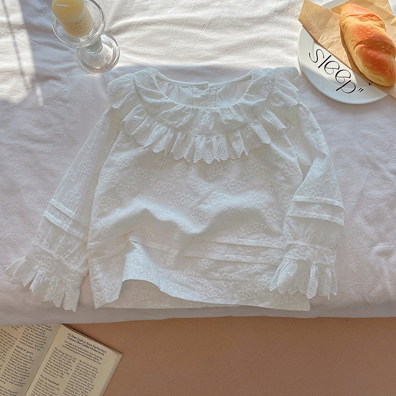 女童春秋装衬衫新款长袖重工花边领衬衣衬衫儿童洋气春秋款上衣潮,童装/婴儿装/亲子装,衬衫,淘宝优惠券,粉丝福利购,淘宝优惠卷