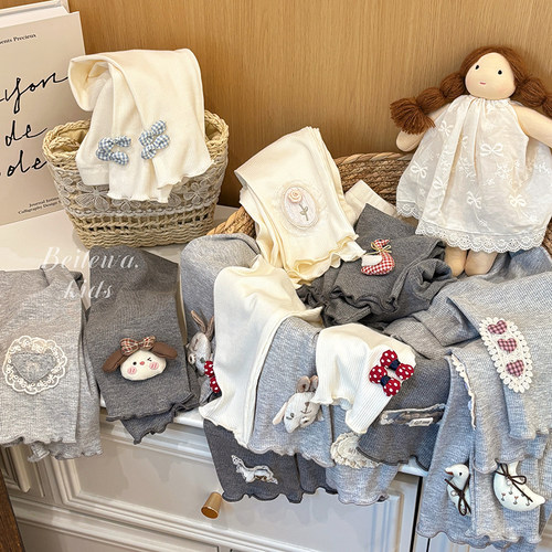 女童春季新款甜美可爱打底裤