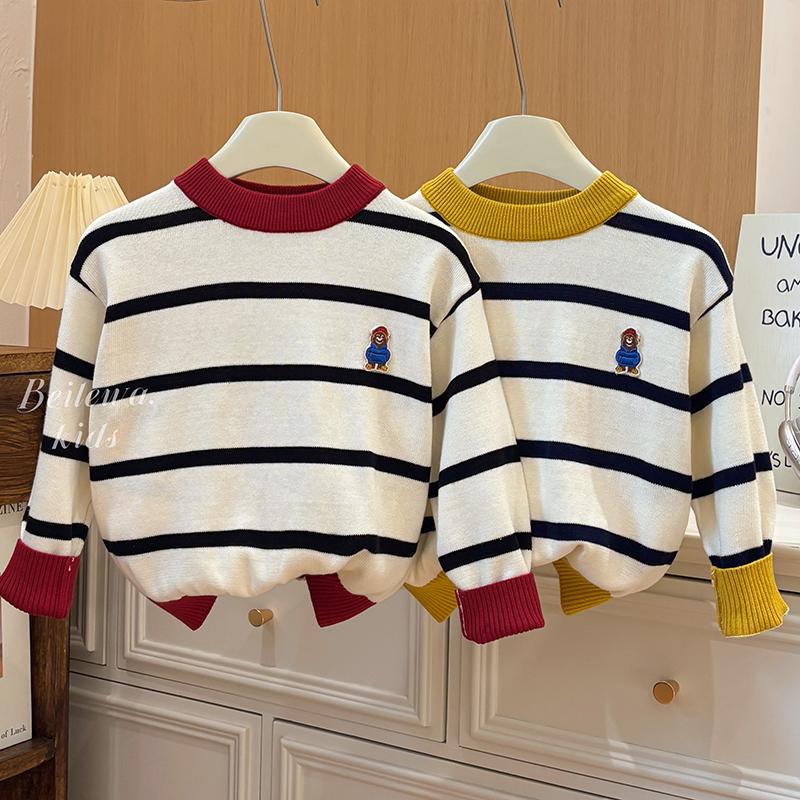 韩版男女童纯棉针织衫