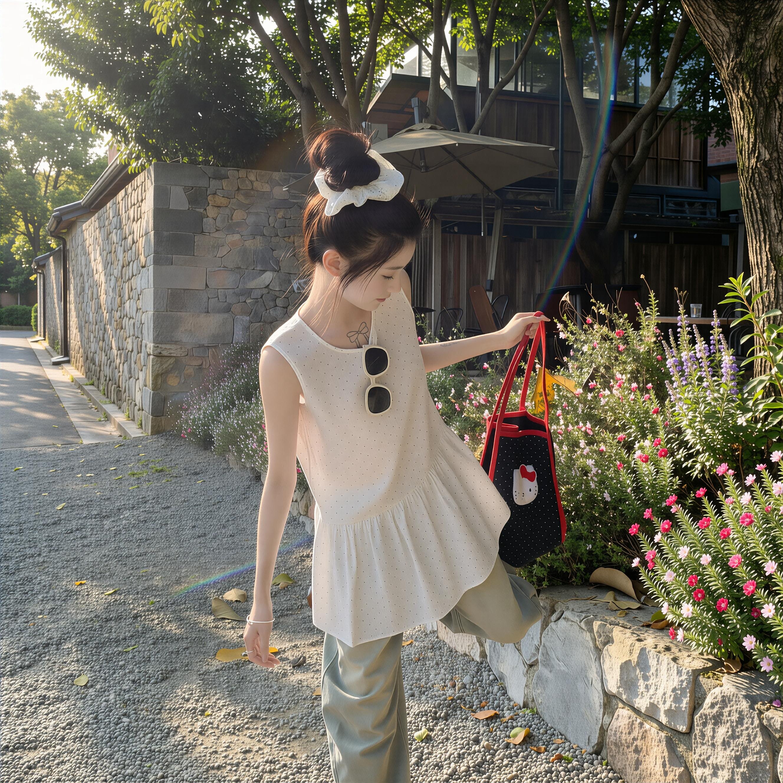 波点连衣裙无袖2026裙女夏季显瘦新款韩系宽松小个子爆款背心休闲