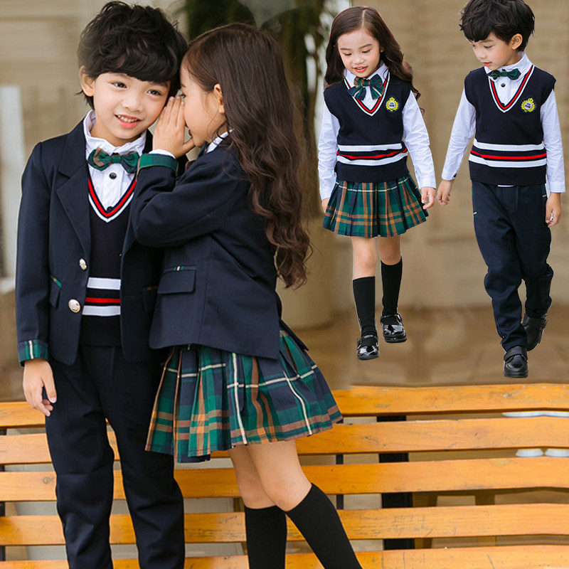 英伦校服套装儿童西装小学生幼儿园园服春秋装班服学院风男女童装