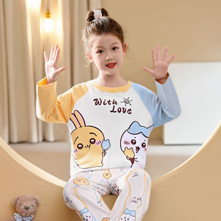 春秋天家居服套装 乌萨奇睡衣儿童小女孩高端长袖 保暖中大童母女装