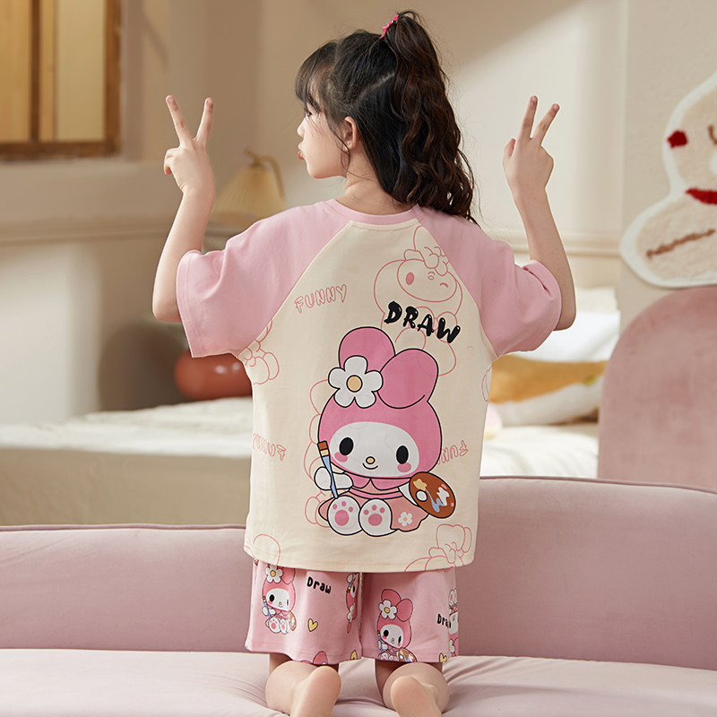 儿童冰丝睡衣可爱夏天短袖家居服