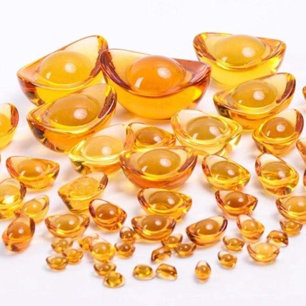 彩色水晶琉璃元宝招财开业礼品