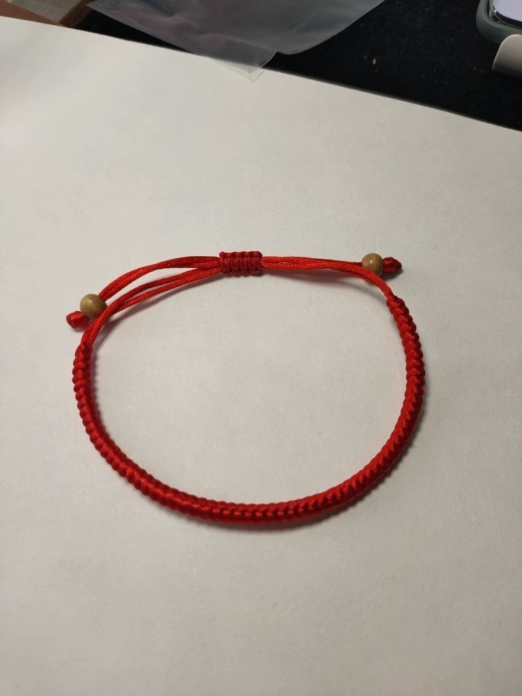 金刚结红绳桃木珠，素绳 ，本命年，纯手工编织，新